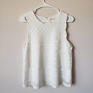 meraki white lace sleeveless top